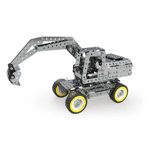 نموذج مركبة بناء معدنية ، لعبة تركيب حفارات ثلاثية الأبعاد للأطفال لعبة ألغاز تعليمية