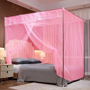 Dentelle couleur unie lit queen king Mais barato retangular cama <span class=keywords><strong>net</strong></span> dossel princesse lit auvent moins cher rectangle lit <span class=keywords><strong>net</strong></span> auvent - Product Image 2