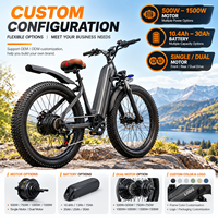 Vélo Électrique Fat Bike Personnalisable Chine, Moteur Brushless, Longue Autonomie 75 Miles, Batterie 48V 60V, Freins à Disque Doubles, Noir
