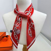 Écharpes longues tendance OEM ODM, foulards imprimés à chaîne, rubans, écharpes en gros pour femmes, accessoires pour cheveux