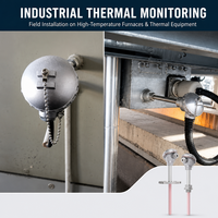 Sensor Suhu Tinggi Termokopel Platinum Rhodium Tipe S dengan Tabung Keramik Alumina, Berperingkat IP55, Dilengkapi WiFi, ODM OEM untuk Industri