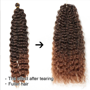 Vente en gros 22 pouces 80 grammes synthétique Deep Twist Boho Beach Wave tresses Crochet tressage cheveux pièces jointes cheveux en vrac océan vague torsion - Product Image 4