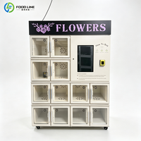 Distributeur automatique de fleurs avec paiement par carte, fleurs réfrigérées