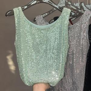 Women's Sequin Tank <strong>Top</strong> Sexy Sleeveless Shiny Party Camisole Sparkly Clubwear Vest <strong>Glitter</strong> <strong>Ladies</strong> <strong>Top</strong> - Product Image 2