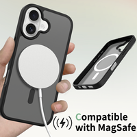 Coque de téléphone de luxe semi-transparente en TPU et PC dépoli, antichoc et magnétique, pour iPhone 17, 16, 15