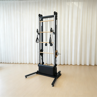 Machine de Pilates Reformer noire mate personnalisée avec tour spirale pour ensembles de fitness professionnels en salle de sport – Reformers Pilates