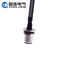 Conector ZL M12 de 6 pines codificados, macho, para montaje en panel, de latón niquelado, tipo JST XH XHP-6, paso de 2.50 mm, con cable, IP67