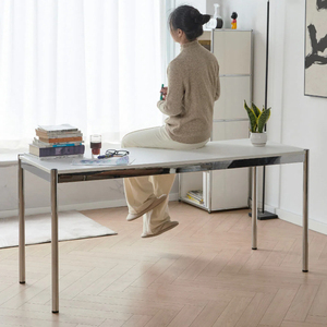 <span class=keywords><strong>Mesa</strong></span> <span class=keywords><strong>de</strong></span> Comedor Moderna <span class=keywords><strong>de</strong></span> Acero Inoxidable Personalizada OEM ODM, Resistente al Fuego y a los Arañazos, Escritorio <span class=keywords><strong>de</strong></span> Oficina, Venta al por Mayor para el Hogar y Restaurantes - Product Image 1