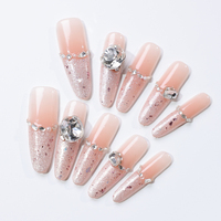 Faux ongles personnalisés avec colle, vente en gros, faits à la main, en différentes tailles, art des ongles 3D, gel de sculpture 3D pour ongles