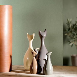 AK latón moderno gato familia Mesa acento decorativo Metal gatos estatua para Decoración de mesa adornos/Decoración de restaurante - Product Image 1