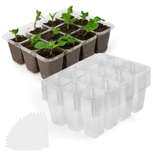 6 Cells 12 Cells Gardening Seed Boxes Plant Growing Trays Seedling Vegetables Germination Clear Nursery Tray
