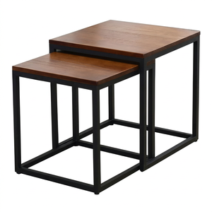 Table basse convertible contemporaine de luxe en métal noir et bois, design italien, mobilier moderne pour la maison, fournisseur exportateur en gros - Product Image 1