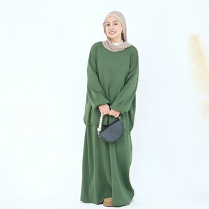 Ensemble Abaya 2 Pièces Modeste pour Femme Musulmane, Haut et Jupe en Tricot, Vêtements Islamiques Hiver-Printemps, Ensemble Coordonné - Product Image 3