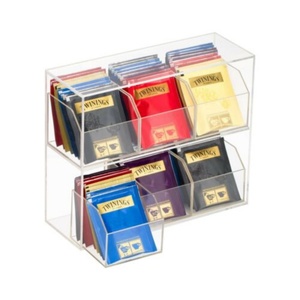 Présentoirs personnalisés en acrylique transparent empilables pour sachets de thé, avec impression sérigraphiée du logo sur mesure, vente en gros - Product Image 1