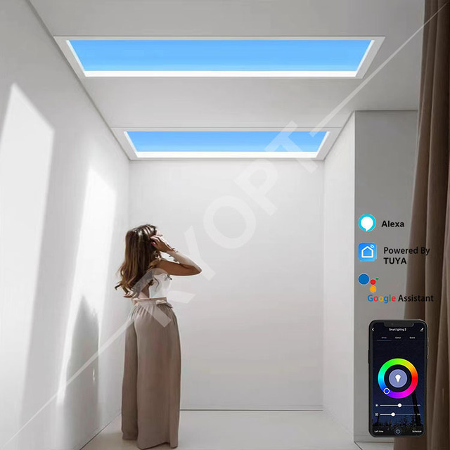 Tuya Smart Home Modern Bedroom Wall LED Panel Sky Natural Daylight Blue Lights Artificial Virtual Skylight with Voice Control
