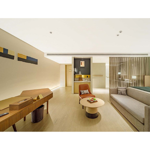 Meubles <span class=keywords><strong>de</strong></span> chambre à coucher d'hôtel au design moderne Cadre <span class=keywords><strong>de</strong></span> lit double en bois blanc Queen King Mobilier <span class=keywords><strong>de</strong></span> chambre d'appartement - Product Image 5