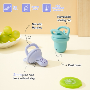 Nuevo Set de Regalo de Mordedores para Bebés, Alimentador de Frutas Suave con Tetina de Silicona y Cubierta para Chupete, Diseño Moteado - Product Image 2