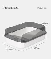 Caja de Arena para Gatos XL Rectangular Portátil, Material Plástico, Fácil de Limpiar, Contenedor Práctico para Arena de Mascotas para Gatos de Interior