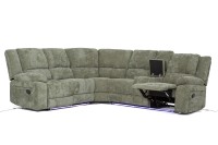 Canapé d'angle inclinable manuel en tissu intelligent, sectionnel en forme de L, pour salon, personnalisable en usine OEM