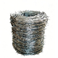 Fil de fer barbelé galvanisé torsadé, bobine de fil barbelé à 4 pointes, clôture de périmètre agricole, diamètre 2,5 mm, durable, robuste, longue durée de vie