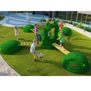 Playset ngoài trời lấy cảm hứng từ thiên nhiên với ếch HDPE xanh, hoa và tường leo núi cho vui - Product Image 3