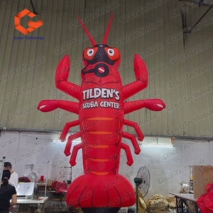ตุ๊กตาเป่าลมรูปกุ้งก้ามกรามสำหรับโฆษณาอาหารทะเลกลางแจ้ง ตุ๊กตาเป่าลมแบบกำหนดเองได้ - Product Image 2