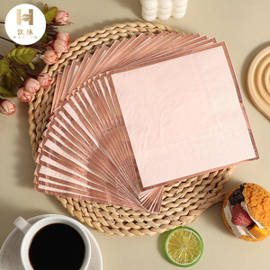 Gold-<b>edged</b> <b>square</b> napkins, high-end disposable paper towels for hotels, restaurants, celebrations, and anniversaries. Wholesale. - Product Image 1