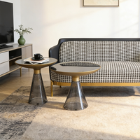 Table basse ronde en verre, ensemble de tables d'appoint modernes et minimalistes pour salon, meubles pour la maison, l'hôtel et l'appartement
