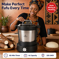 Machine à piler le Fufu 6L, antiadhésive, électrique, automatique, 800W, pour la préparation de l'igname pilée, du manioc et du Banku, robot culinaire