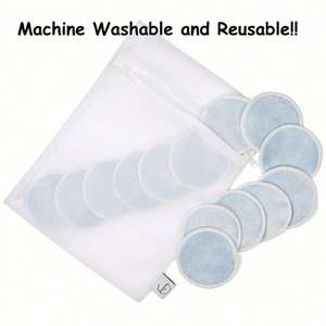Reusable Makeup Remover Pads - 14 Pack with Laundry <b>Bag</b>, Canvas Storage <b>Bag</b>, Bonus Spa Headband | Organic Bamboo Velour Soft Fac - Product Image 5