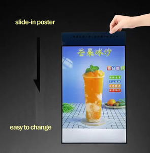 Boîte à lumière LED intérieure ultra-mince format A1, murale, en verre trempé, avec cadre en aluminium pour affiches publicitaires en vinyle - Product Image 3