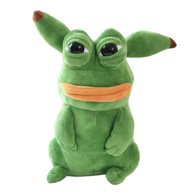 Dessin animé doux jouets en peluche poupée triste grenouille pepe la grenouille en peluche pepe la grenouille jouets en peluche