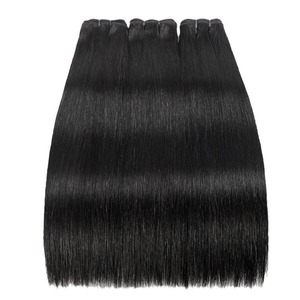 Hand Tied Weft Human Hair Bulk Extension Custom Virgin Bone Straight Remy Hair Bundles Wholesale <b>Wig</b> Hair - Product Image 1