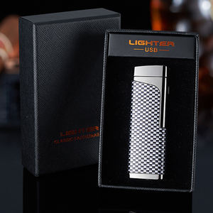 Nuovo Potente Accendino per Sigari a Tre Fiamme Dirette Blu, Ricaricabile, Multifunzione Gas-Elettricità - Product Image 6