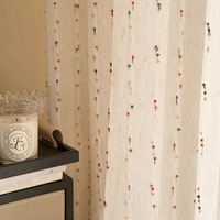 Nouveau Rideau Voilage Rétro en Coton et Lin, Motif Bonbons Arc-en-ciel, Style Mignon pour Chambre de Princesse, Rideau de Chambre pour Filles