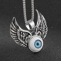 Collier Pendentif Aigle en Acier Inoxydable Turquoise Style Rétro Punk Hip Hop avec Diamant pour Unisexe