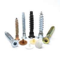 Vis de fixation en acier au carbone à tête hexagonale pour meubles, vis de connexion pour bois, pointe plate et pointe acérée pour l'assemblage d'armoires et d'escaliers