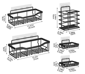 Support mural adhésif non perforé pour la maison Étagères <span class=keywords><strong>de</strong></span> cuisine Panier <span class=keywords><strong>de</strong></span> rangement Coin organisateur mural Étagère <span class=keywords><strong>de</strong></span> <span class=keywords><strong>salle</strong></span> <span class=keywords><strong>de</strong></span> bain - Product Image 6