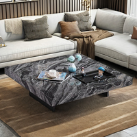 Marbre artificiel 100*100cm carré joli motif maison salon meubles Table basse minimaliste Design italien Table à thé