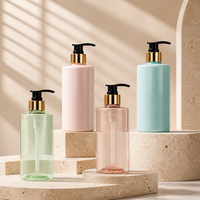 Vente en gros de bouteilles en plastique PET vides de 500 ml avec pompe et bouchon à vis, impression sérigraphique pour lotion corporelle et shampoing
