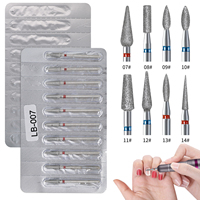 Lot de 10 embouts de ponceuse à ongles en diamant, en aluminium, emballés individuellement, pour manucure et pédicure