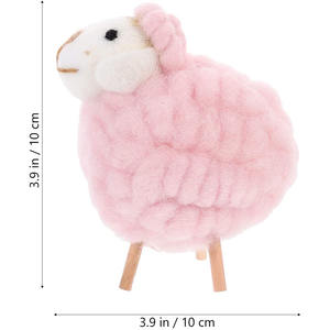 Statue Miniature Mignon Laine Feutre Mouton Ornement - Product Image 4