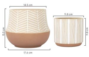 กระถางดินเผาเซรามิก,ชุดกระถางต้นไม้สำหรับในร่มกระถางปลูกบนโต๊ะพร้อมก้นทรายเคลือบรูระบายน้ำให้ด้วย - Product Image 2