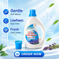 Deterjen Cair Ramah Lingkungan 2L Sekali Pakai Aroma Lavender Label Pribadi Produsen OEM Penghilang Noda Pakaian Pembersih