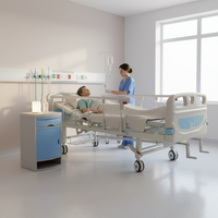Lit médical manuel à double manivelle 2 fonctions pour patient, semi-élevable, pour hôpital, vente en gros