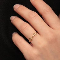 Bague empilable minimaliste en acier inoxydable 316L délicat, cadeau pour les amoureux des chevaux, cadeau pour petite amie, bague mors de rêne dorée