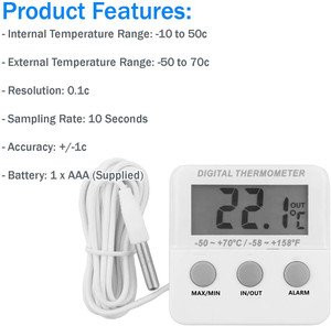Termometro Digitale con Registrazione Max/Min e Funzione di Allarme - Product Image 6