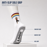 Chaussettes antidérapantes à semelle intégrale avec points en silicone pour le yoga, le Pilates, la barre et le quotidien
