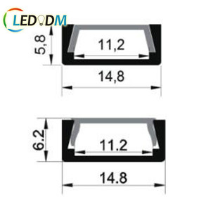 Perfil de aluminio LED empotrado anodizado de luz de perfil de 15*6mm de alta calidad LEDODM para tira de luz LED - Product Image 2