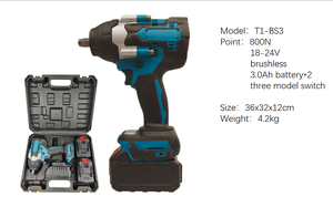 Clé à chocs <span class=keywords><strong>sans</strong></span> <span class=keywords><strong>fil</strong></span> portable 800 Nm à moteur <span class=keywords><strong>sans</strong></span> balais, tournevis électrique industriel 21 V avec batterie au lithium - Product Image 6